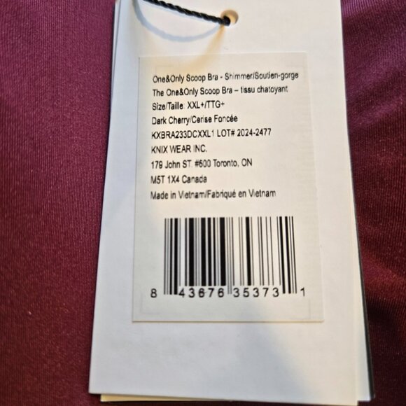 NWT KNIX The One&Only Scoop Bra Dark Cherry XXL+ - Picture 4 of 7